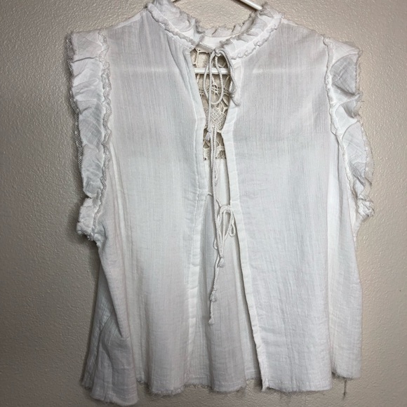 Free people white sleeves too with open tie back - Picture 2 of 7